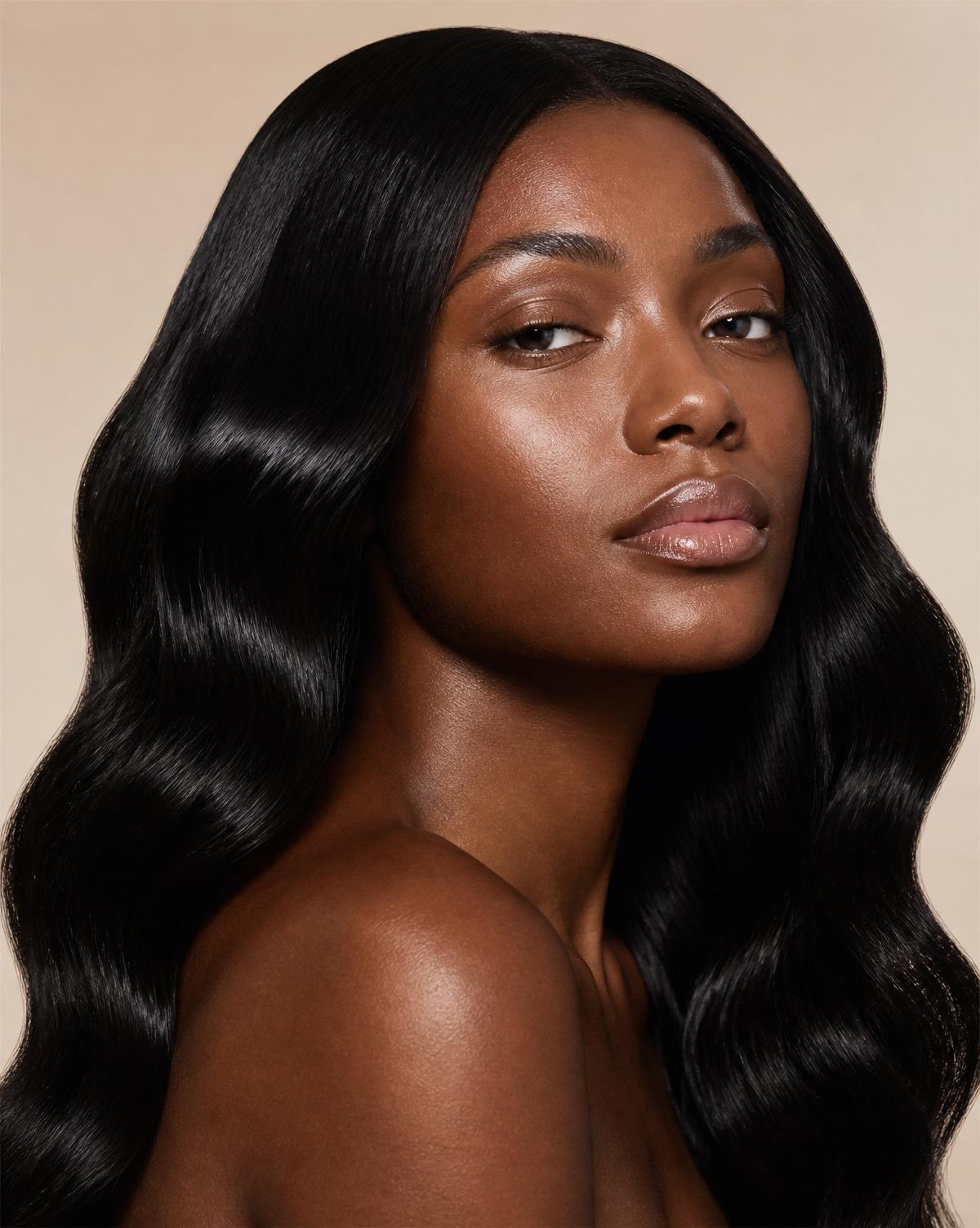 Cabelo humano natural com brilho intenso